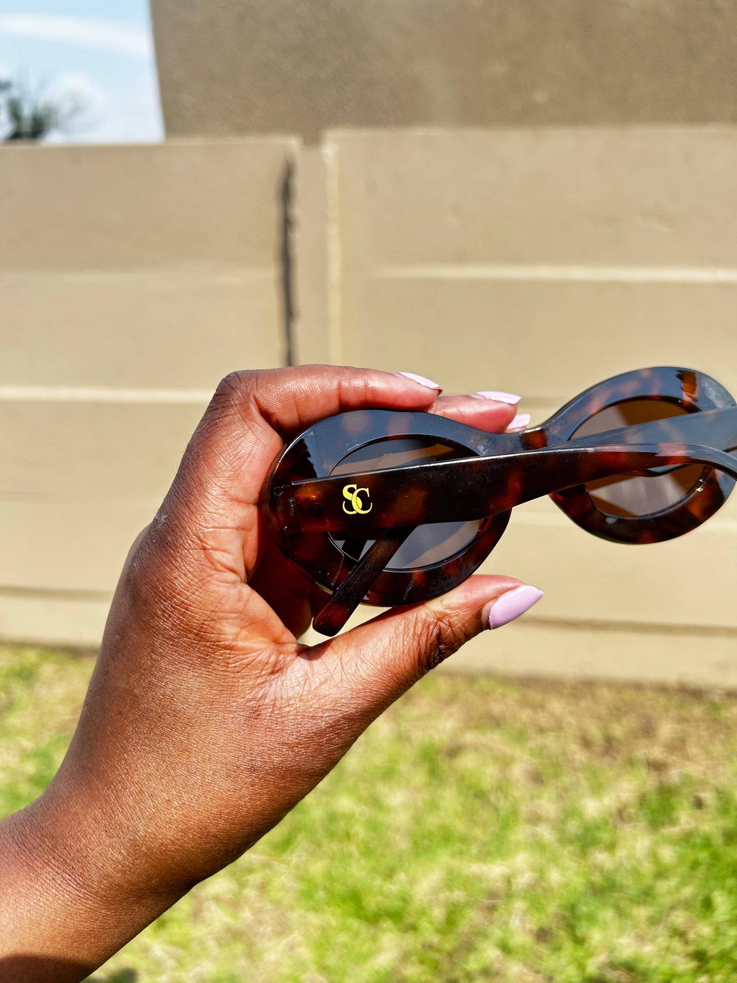 Oval frame sunglasses