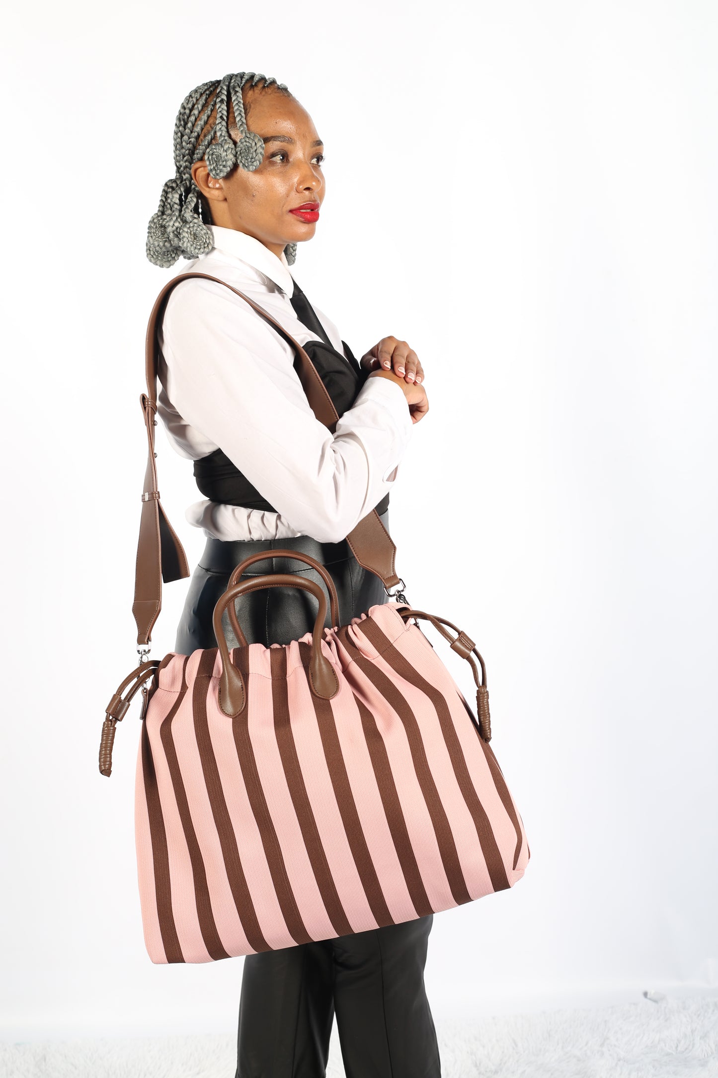 *Siba Collections SC Stripe Cinch Tote