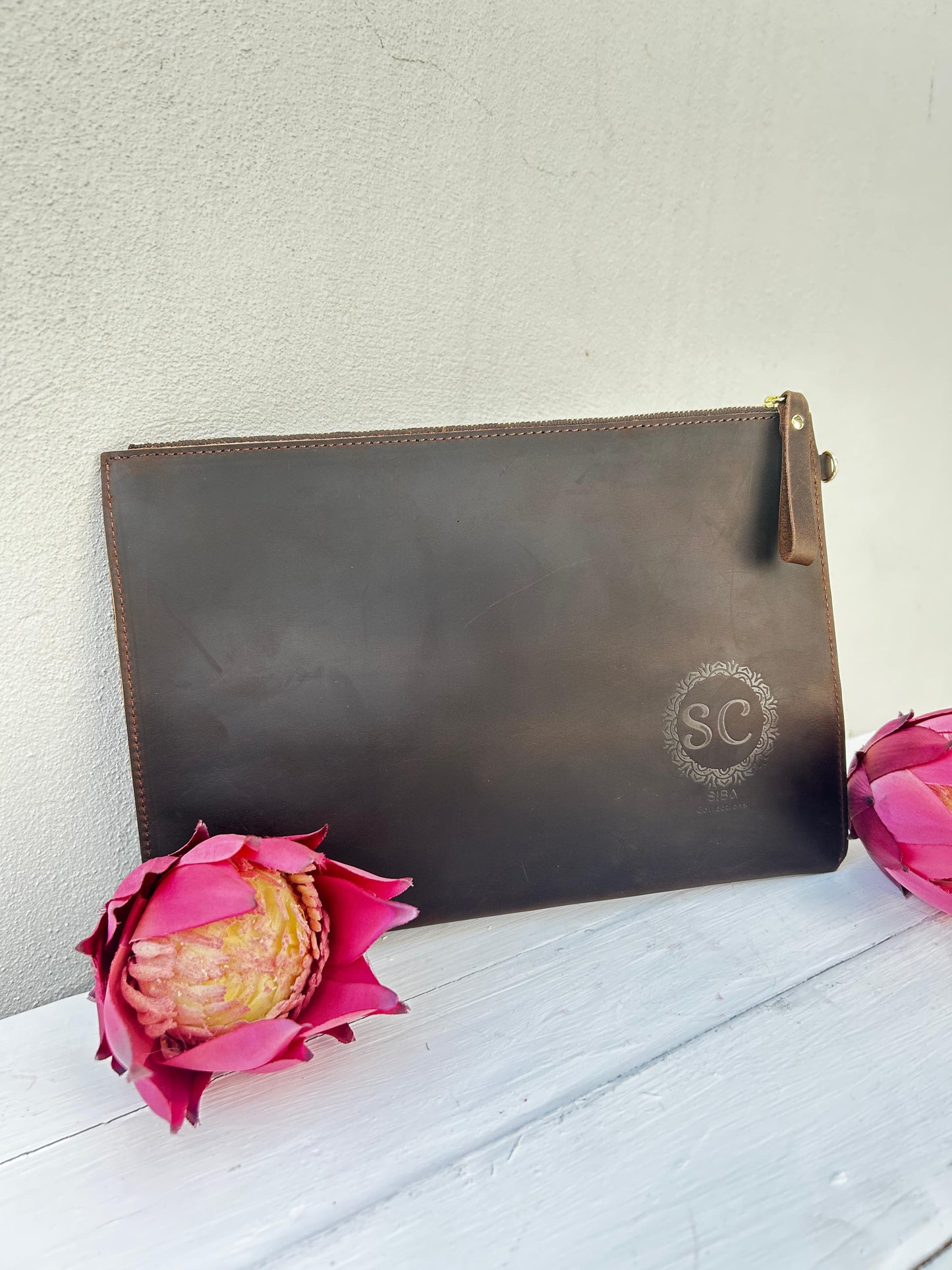 Siba Collections SC Signature Leather Clutch