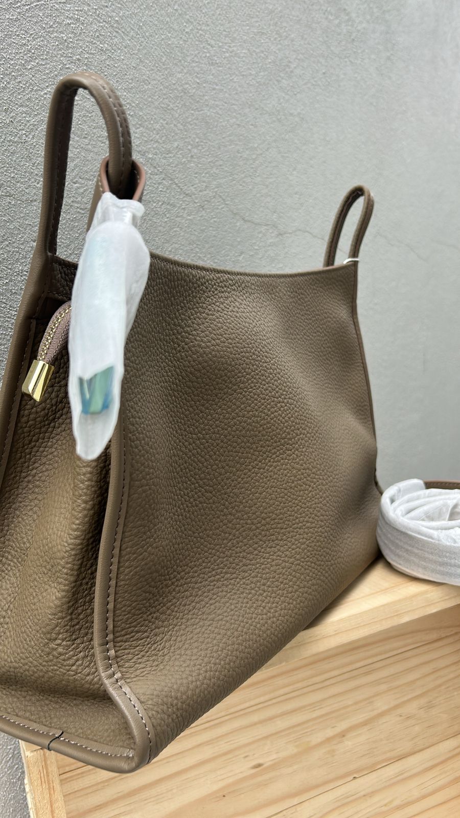Beige Classic mini leather tote