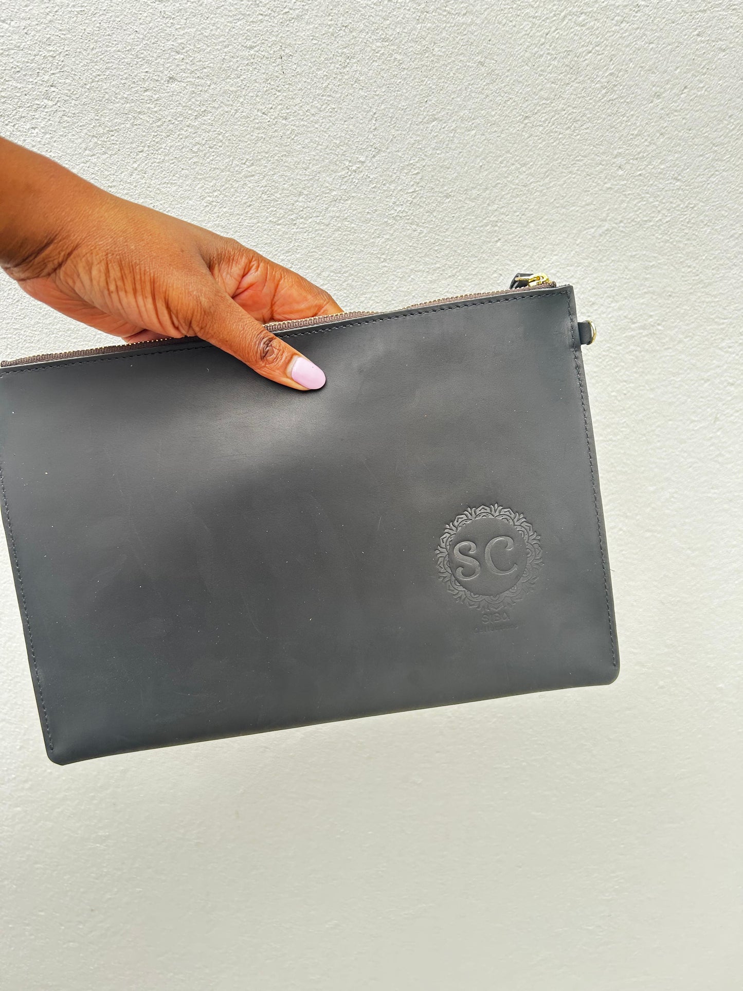 Siba Collections SC Signature Leather Clutch