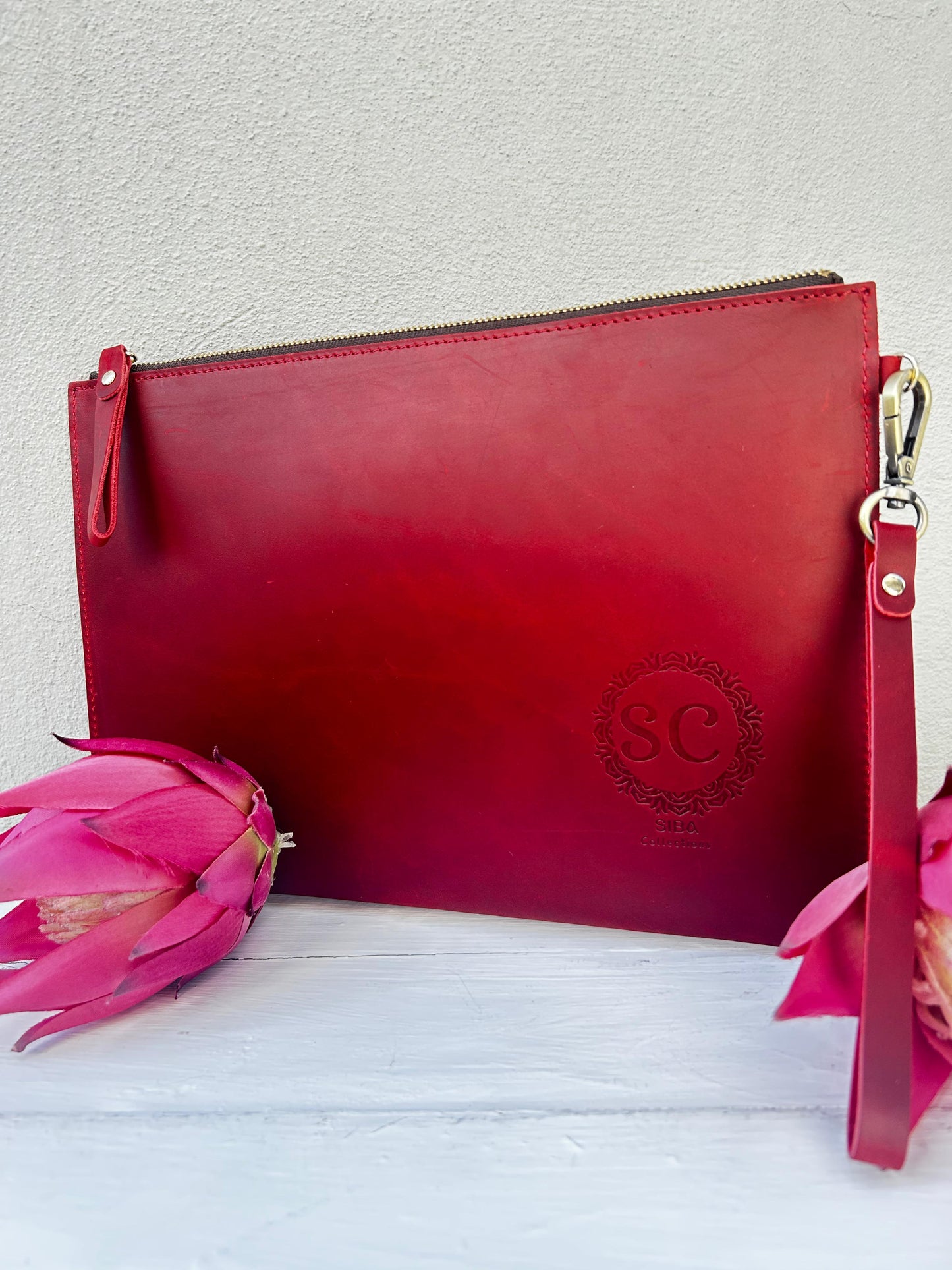 Siba Collections SC Signature Leather Clutch