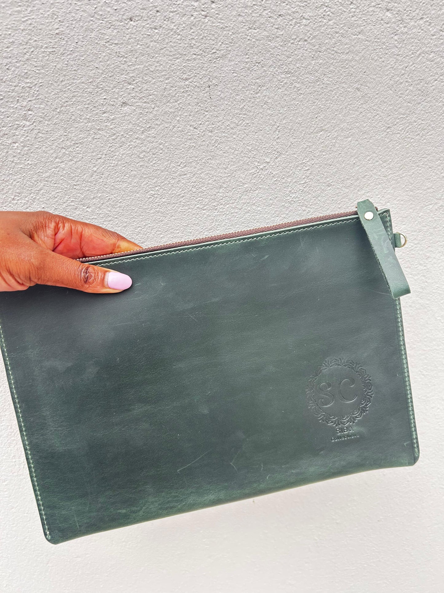 Siba Collections SC Signature Leather Clutch