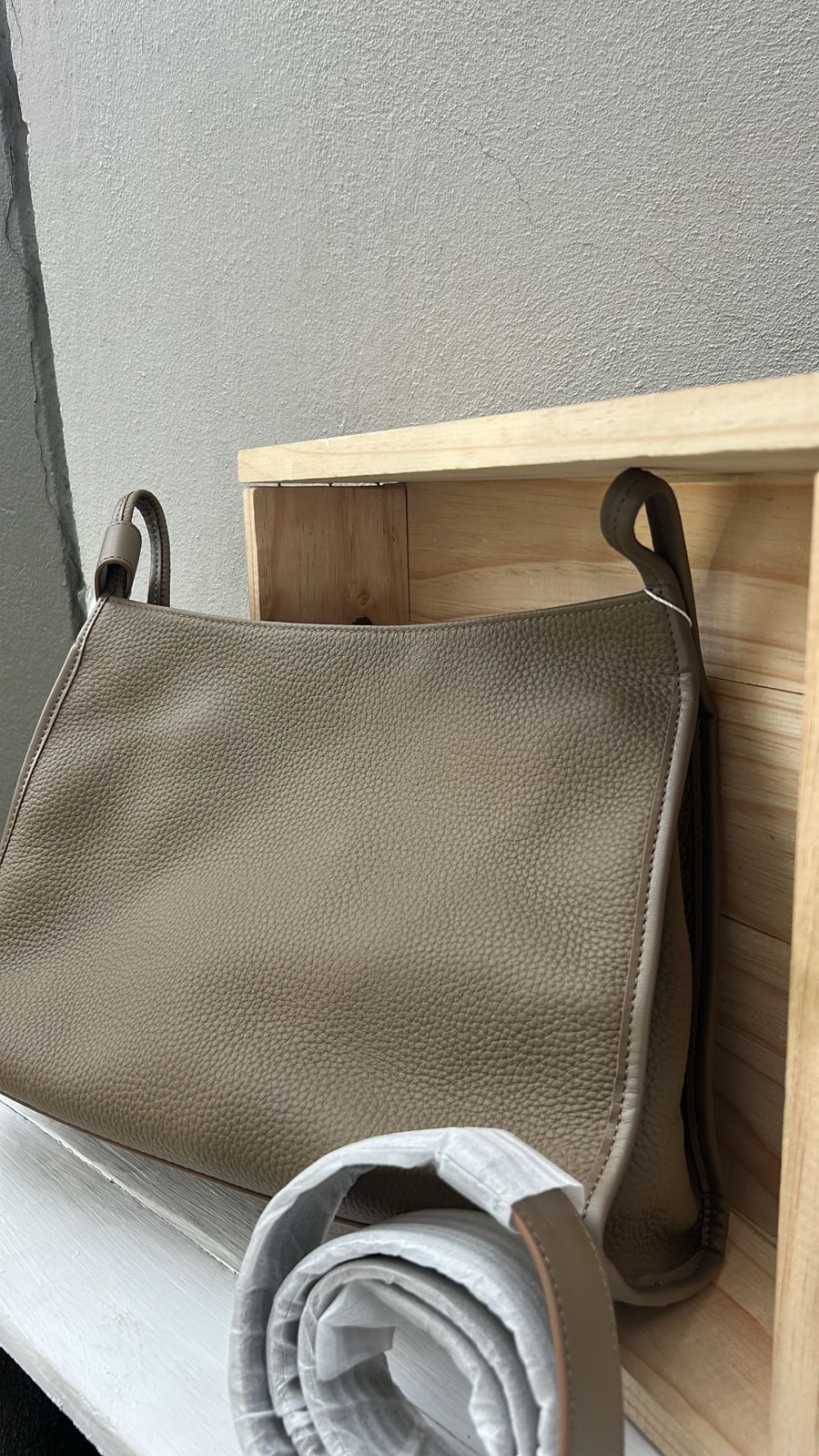 Beige Classic mini leather tote