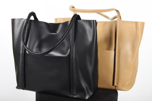 Leather tote bag
