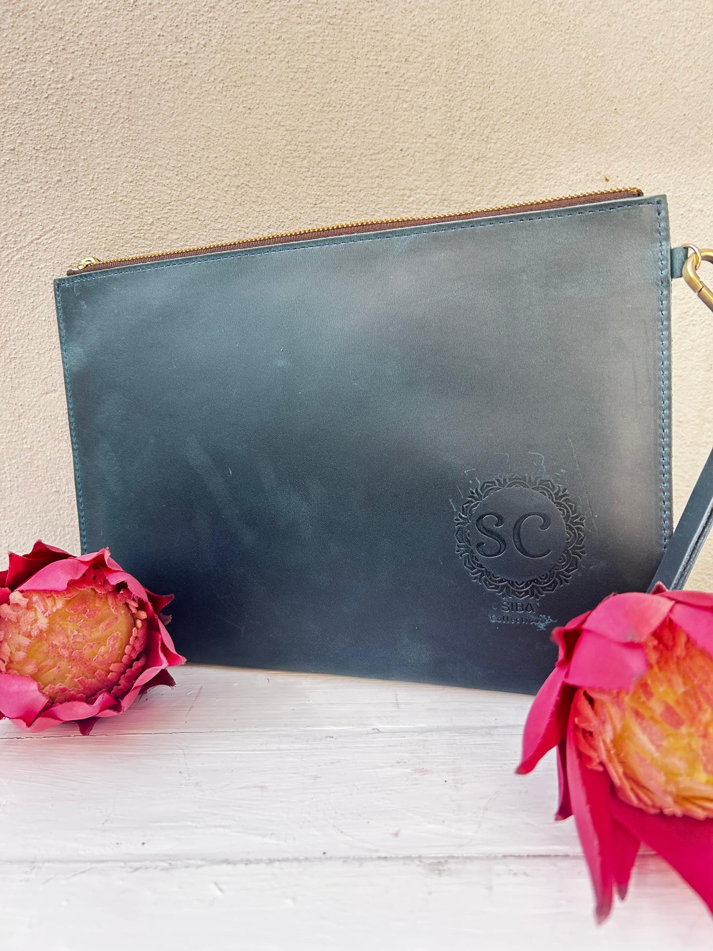 Siba Collections SC Signature Leather Clutch