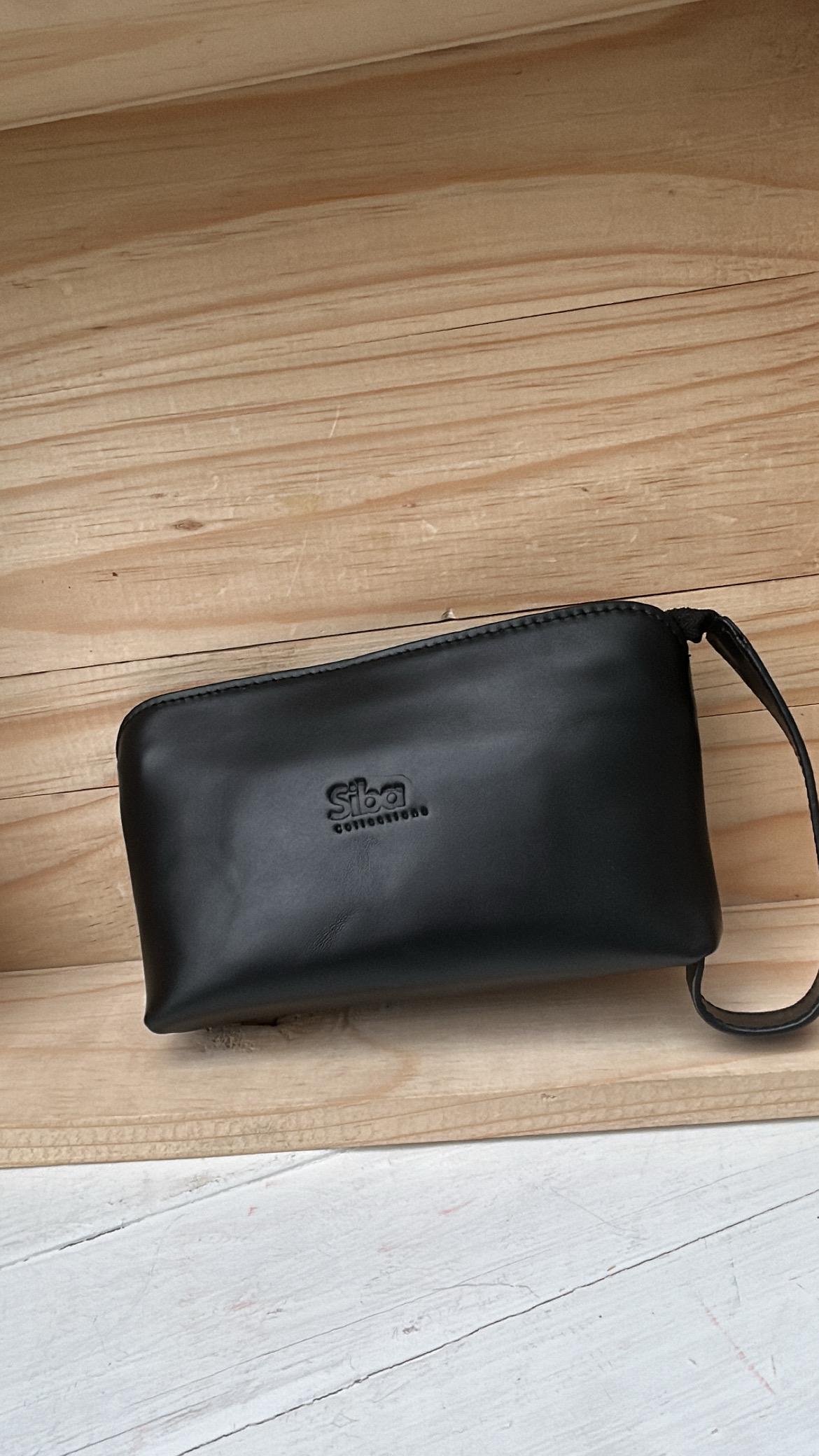 Siba Collections Leather Wristlet Pouch (Black/Teal)