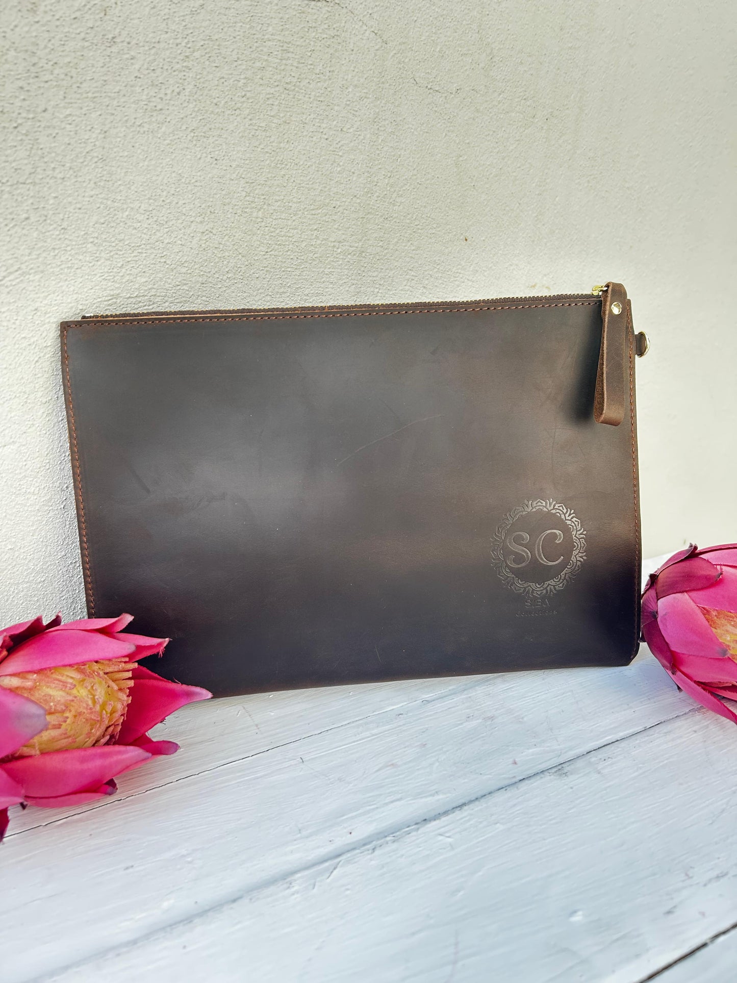 Siba Collections SC Signature Leather Clutch