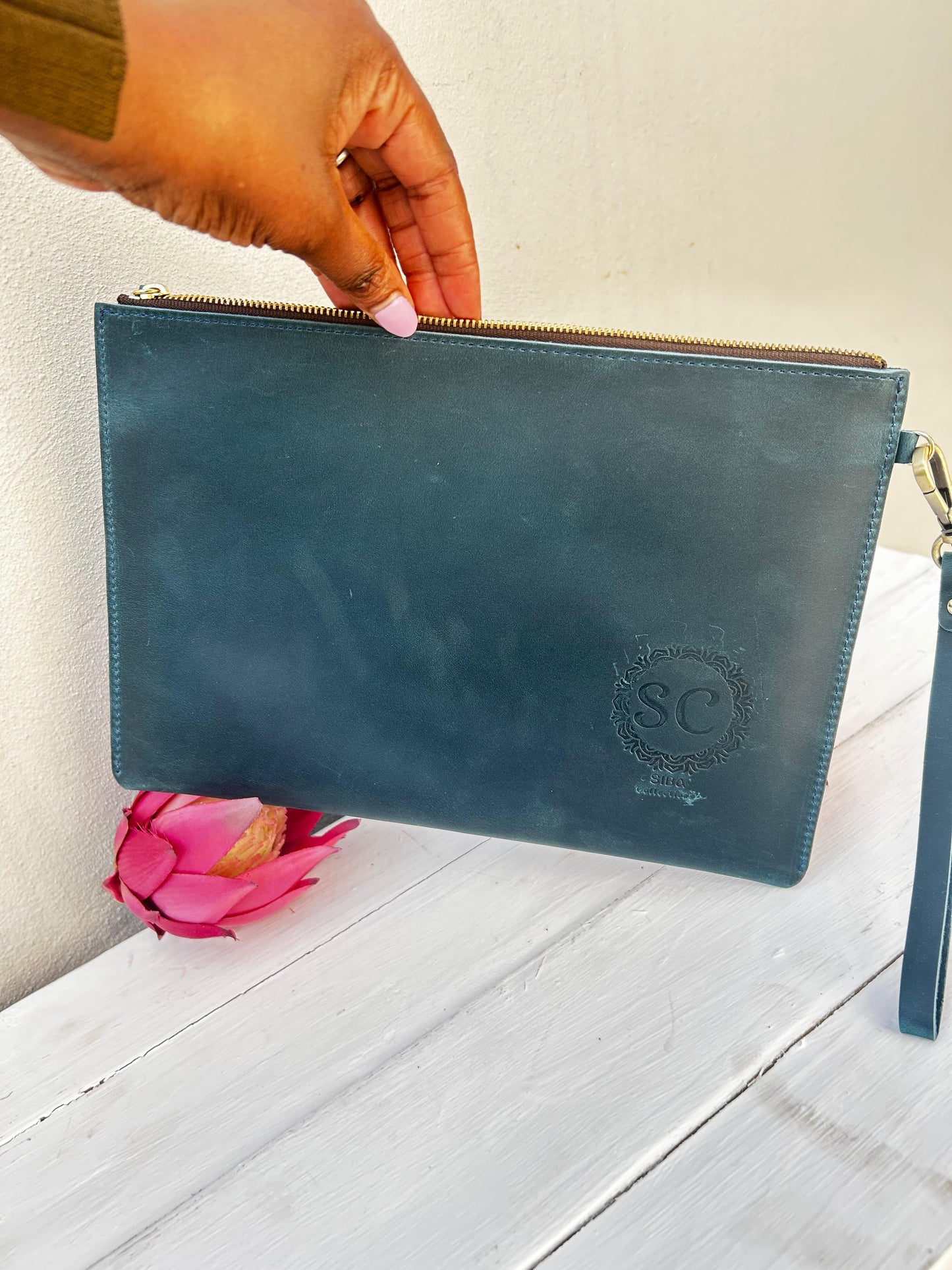 Siba Collections SC Signature Leather Clutch